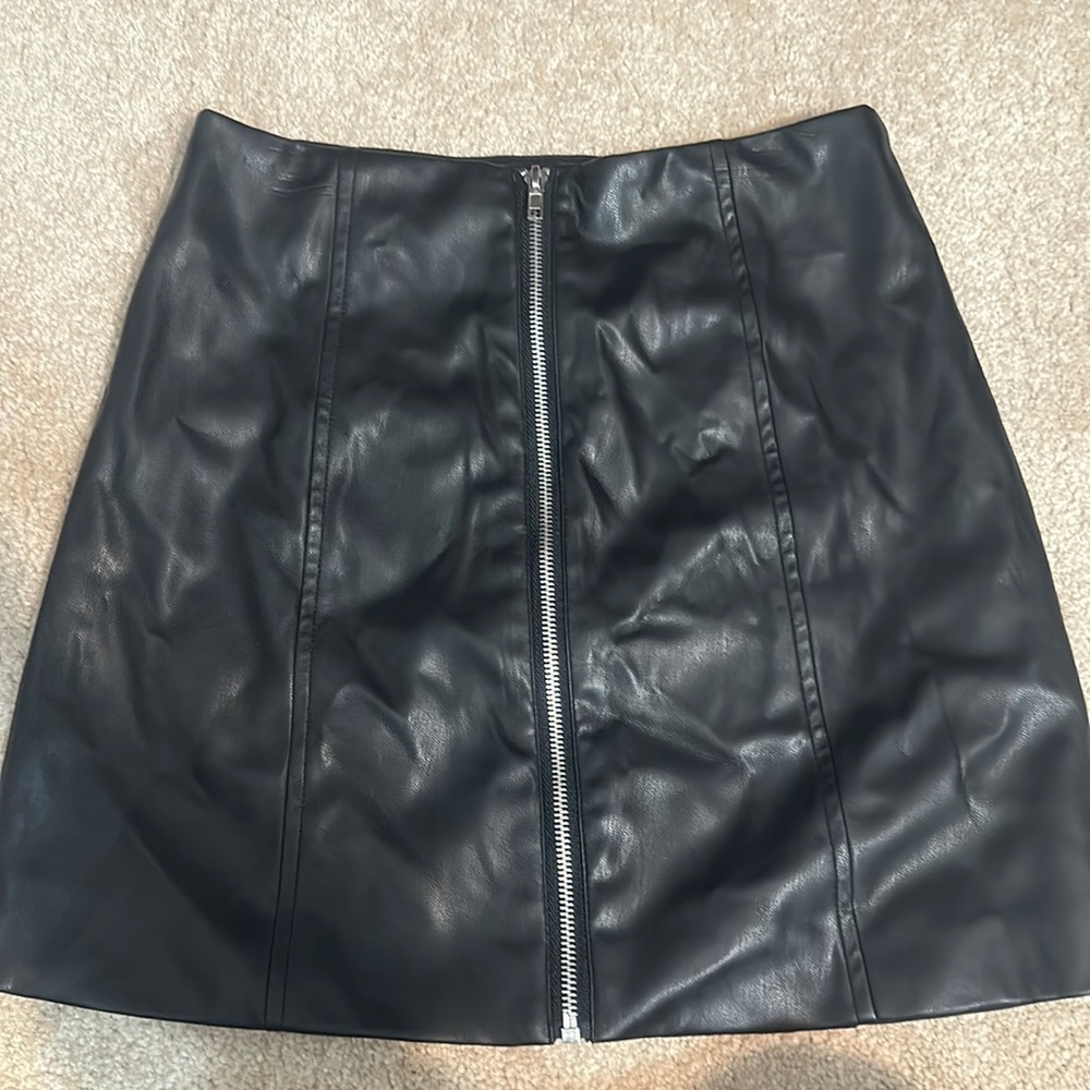 Forever 21 Black Leather Mini Skirt